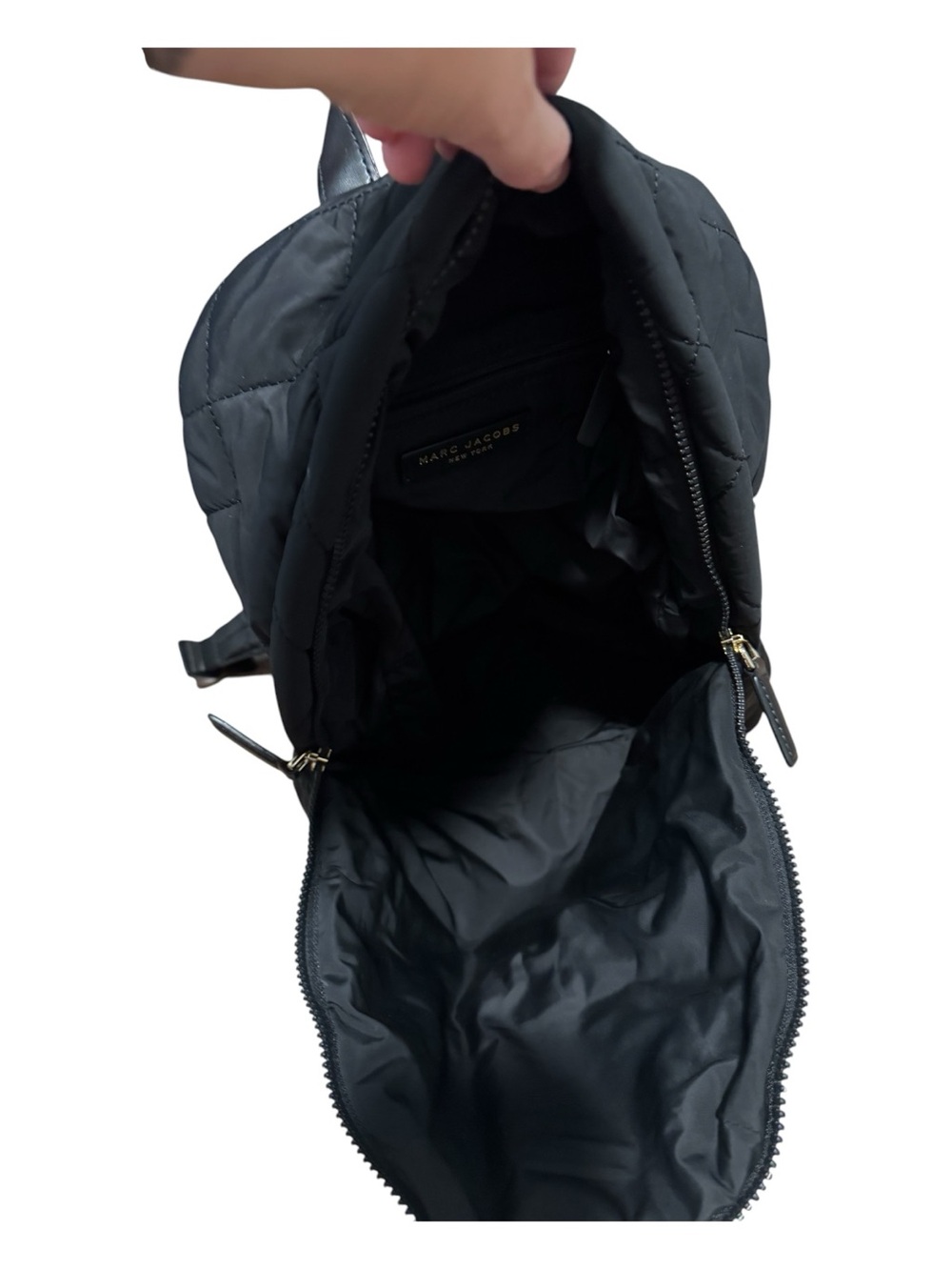 Marc Jacobs Black Quilted Nylon Backpack & Crossbody Bag Set EUC - Picture 6 of 7